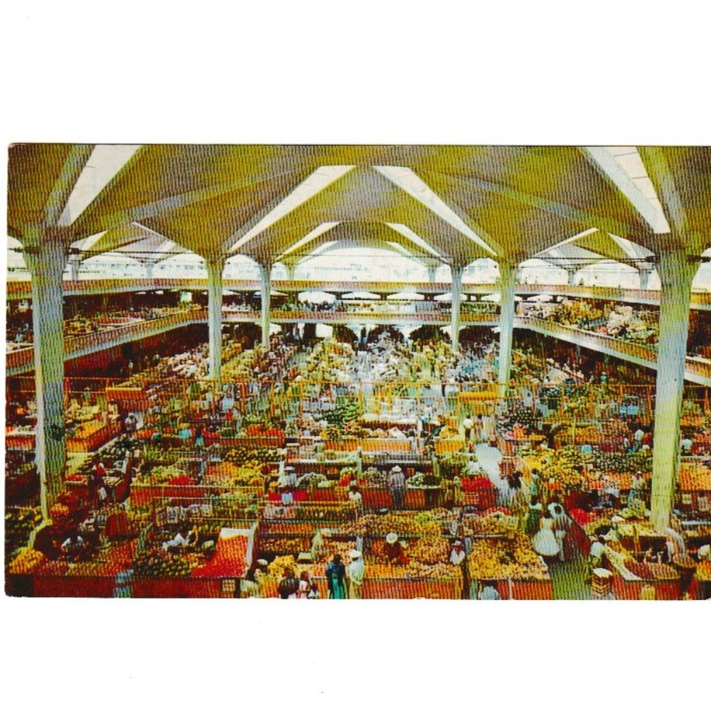 Vintage Post Card Chrome Nuevo Mercado Libertad Guadalajara Jalisco Mexico